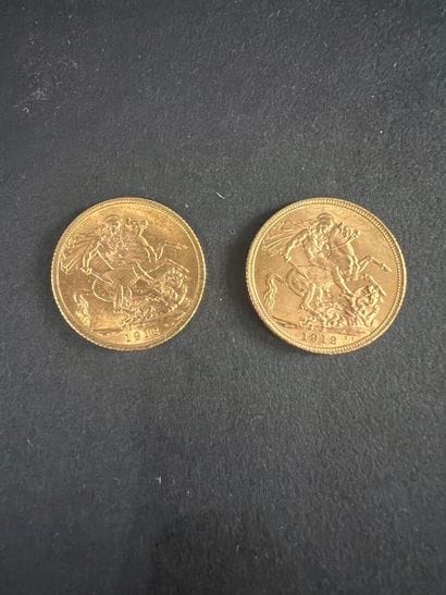 Two gold sovereigns George V 1912