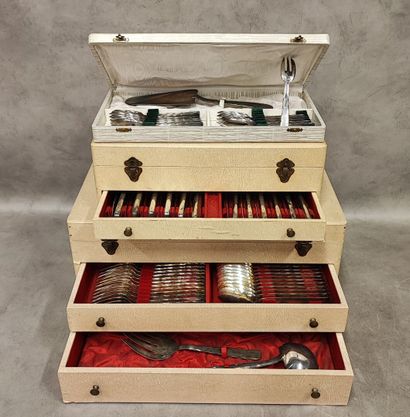 A 140-piece silver-plated menagère arranged...