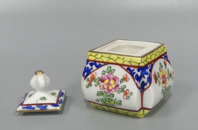 a porcelain inkwell with floral decoration
with...