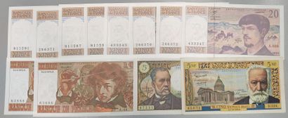 France - Lot of 12 banknotes including -...