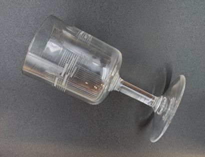 A set of glasses engraved with geometric...