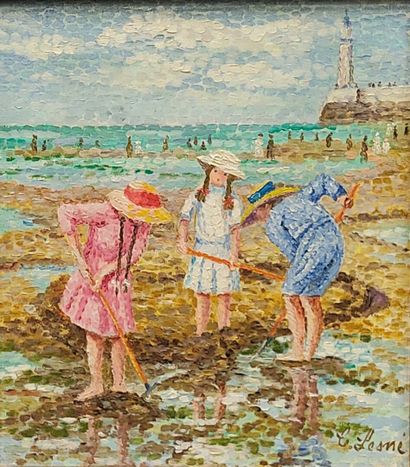 Camille LESNÉ (1908 - ?) : Pointillist painting...