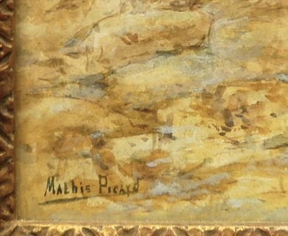 Mathis PICARD : watercolor 
figure in a birch...