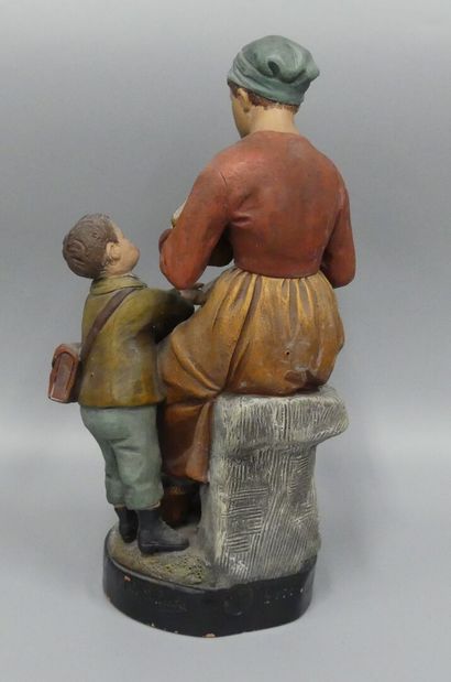 Joseph LEGULUCHE(1849 -1915): La tartine
Polychrome...