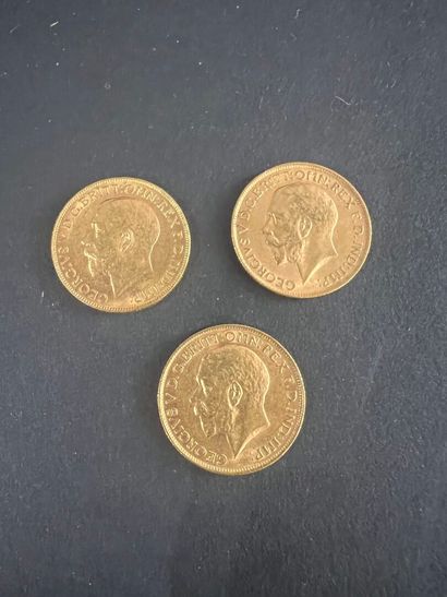 Three gold sovereigns George V 1912