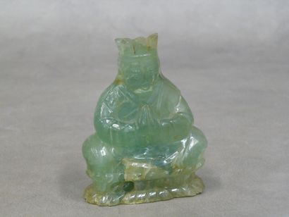 Seated crowned figure, hands clasped, 20th...
