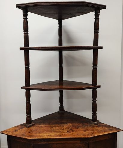 Corner unit, lower part with door, upper...