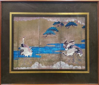 Cranes on a riverbank
framed under glass
28...