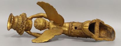 A pair of gilt bronze and chased sconces
depicting...