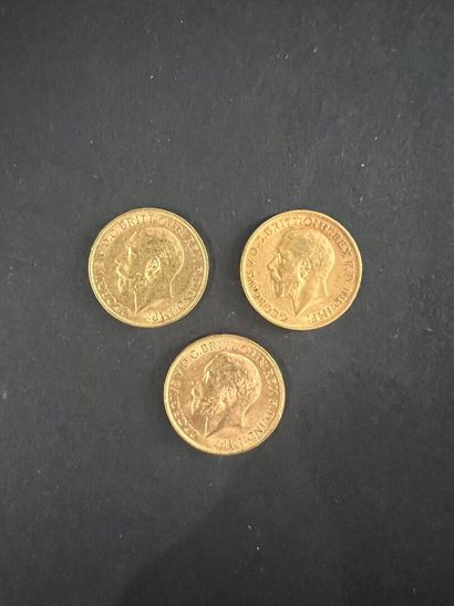 Three gold sovereigns George V 1911
