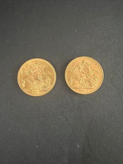 Two gold sovereigns George V 1912