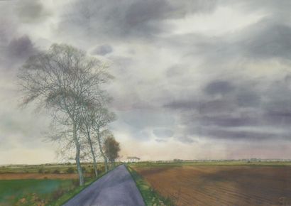 Michel CIRY (1919 -2018):
Country road lined...