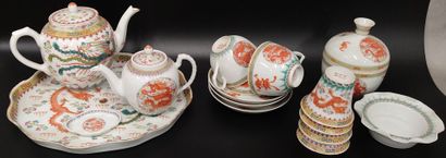 Chinese porcelain tea service with dragon...