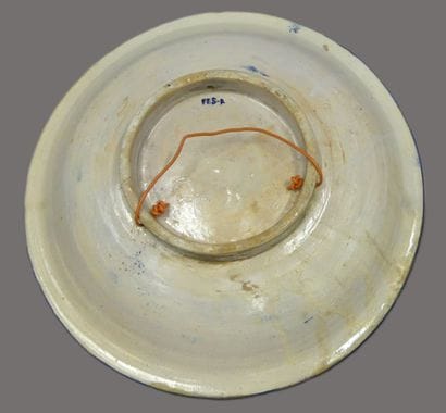 Large dish in FEZ earthenware
with blue geometric...