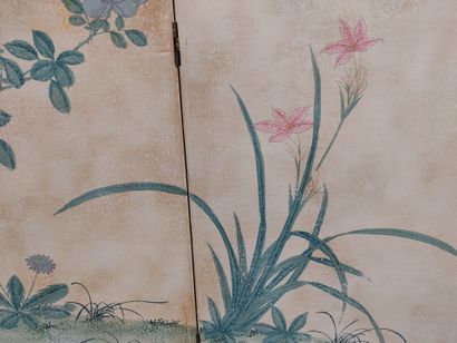 A 4-leaf folding screen on 18th century Japanese...