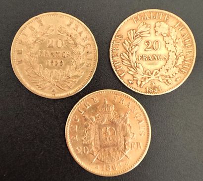 Three 20 franc gold coins
Ceres 1851 A -...