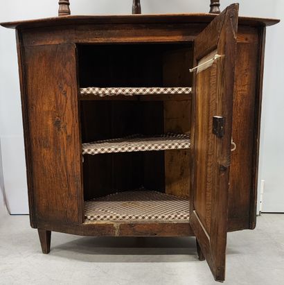 Corner unit, lower part with door, upper...