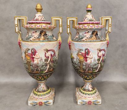 Capo Di Monte: a pair of covered porcelain...