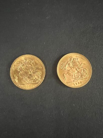 Two gold sovereigns George V 1926 SA and...