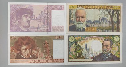 France - Lot of 12 banknotes including -...