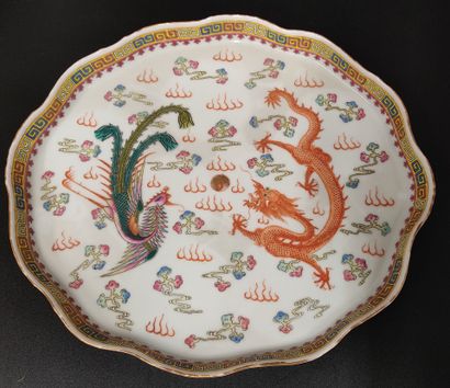 Chinese porcelain tea service with dragon...