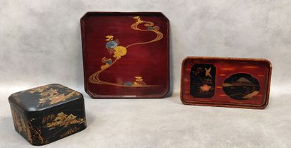 Asia: set of two small lacquer trays
one...