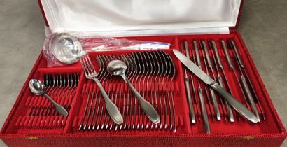 A 49-piece stainless-steel cutlery set