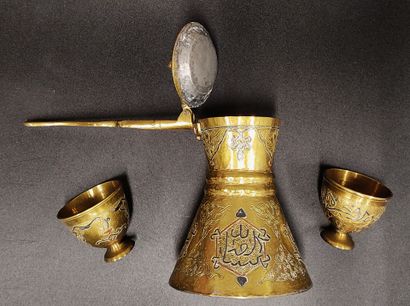 Middle East a brass set : 
a large round...