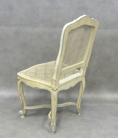 A set of six Louis XV style caned chairs,...