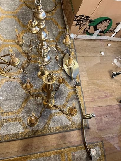 Resin wood and gilded and silvered metal...
