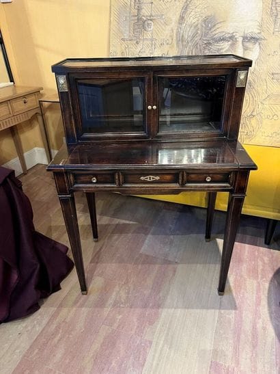 LOT comprising :
-a stylish tiered desk opening...