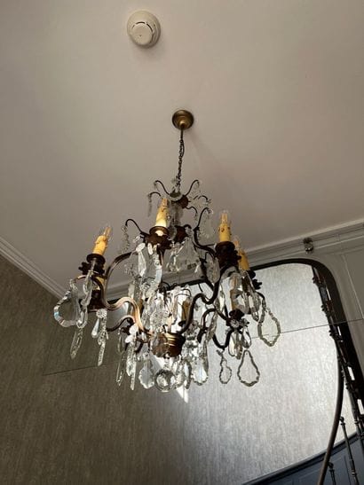 Louis XV style cage LIGHT with 6 metal arms...