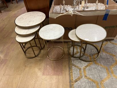 Middle table, metal base, imitation marble...
