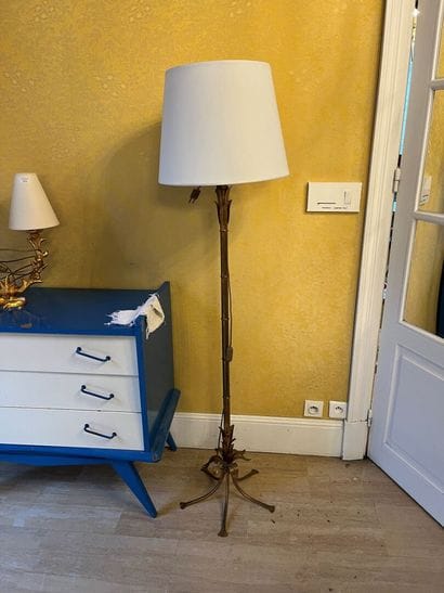 Metal LAMPADAIRE, the imitation bamboo shaft...