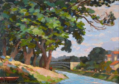 A.F. QUINET (20th)
Bord de Seine, 1946
canvas
45...