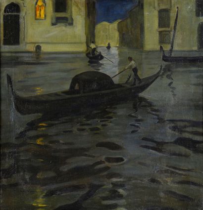 Leo RAUTH (1884 - 1913)
Gondoliers à Venise...