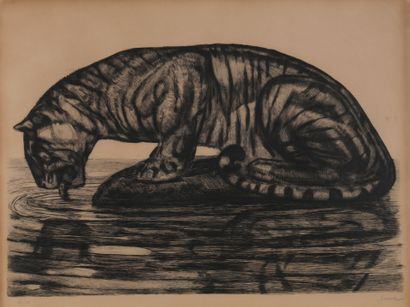 Paul Jouve
Tigre s'abreuvant, circa 1931,...