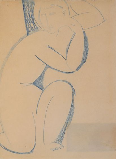 Amedeo MODIGLIANI (1884-1920)
Kneeling nude
Blue...