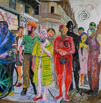 Farley Aguilar (born 1980)
Two women, 2018
Oil...