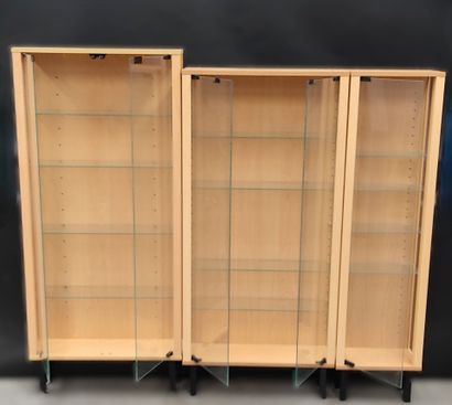 Set of six small display cabinets of the...