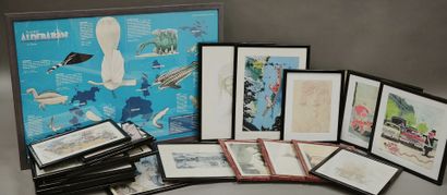 MANNETTE
Lot of lithographs and posters er...