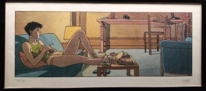 Anfré JUILLARD: Le cahier bleu - two framed...