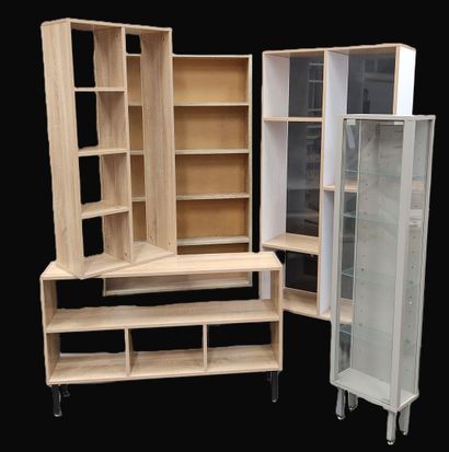 Set of five small mismatched display cases
One...