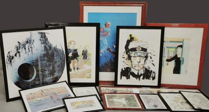 MANNETTE
Lot of lithographs and posters er...