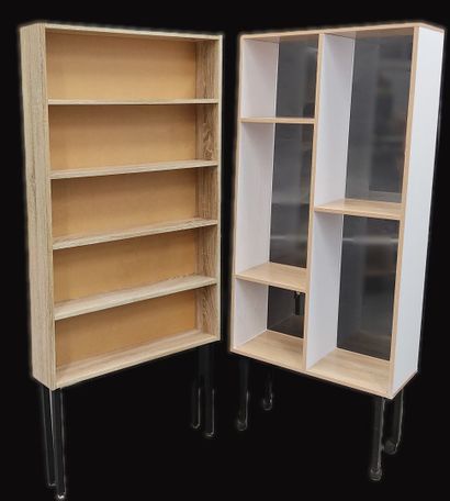 Set of five small mismatched display cases
One...