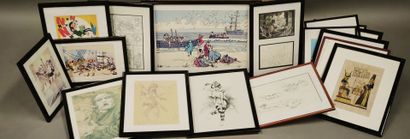 MANNETTE
Lot of lithographs and posters er...