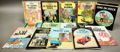 TINTIN :
- lot of 14 albums 
- poor condition
Editions...