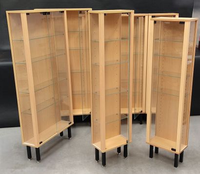 Set of six small display cabinets of the...