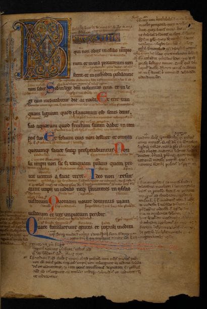 [Manuscrit enluminé. XIIIème siècle]. Psautier...