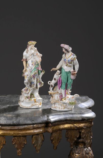 MEISSEN, XVIIIe siècle
Paire de figures en...